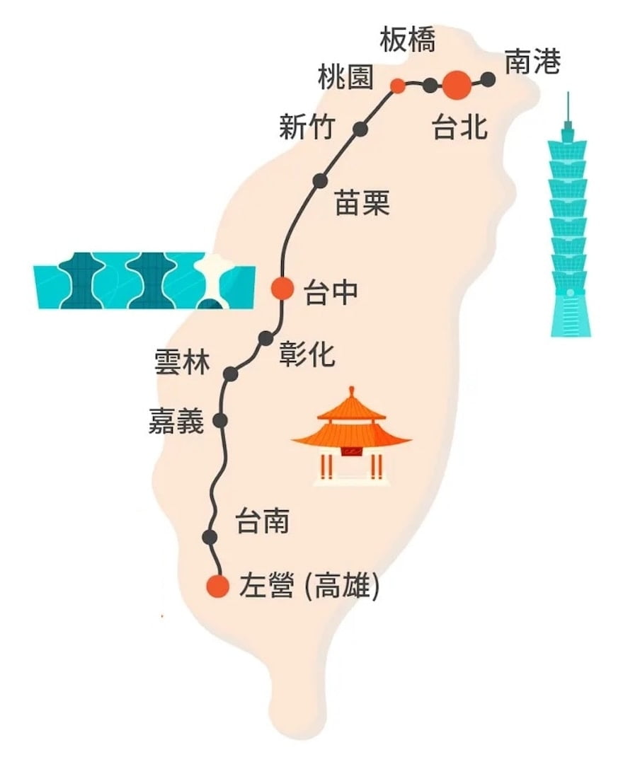 台湾高铁路线图